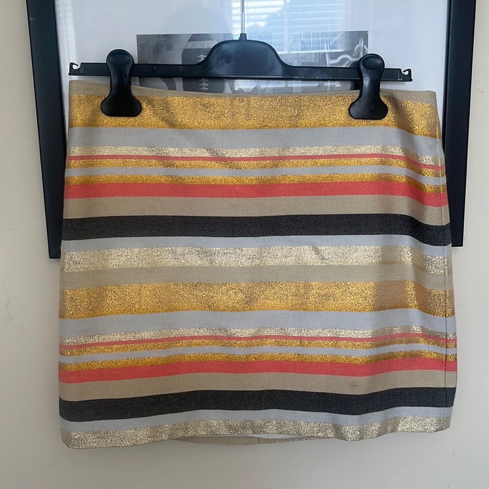 J Crew Metallic Stripe skirt - size 4